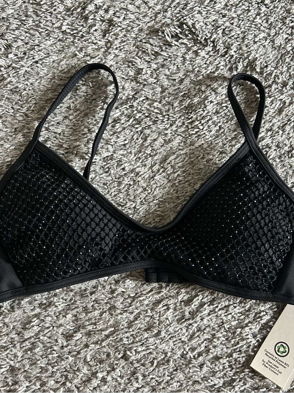 No Boundaries Black Sequin Swim Bralette